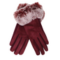 Large Trim Faux-Fur Gloves