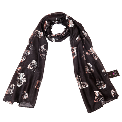 Lightweight Butterfly Silver foil Scarves