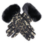 Faux-Fur Leopard Gloves