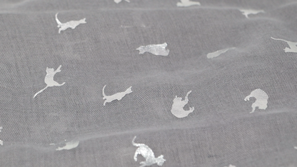 Cat Foil Print Lightweight Scarf