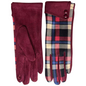Check Gloves with Double Button Sleeve
