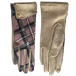 Check Gloves with Double Button Sleeve