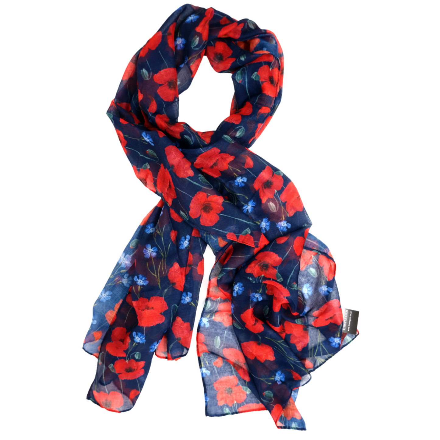 Lightweight Small Poppy Scarf