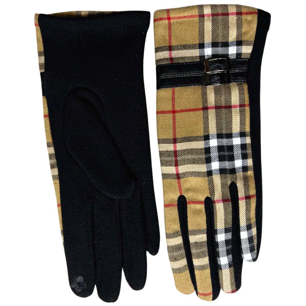 Double Belt Check Gloves