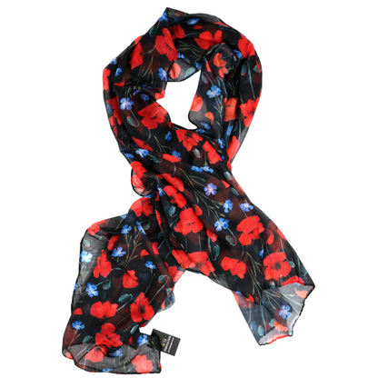 Lightweight Small Poppy Scarf