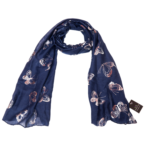 Lightweight Butterfly Silver foil Scarves