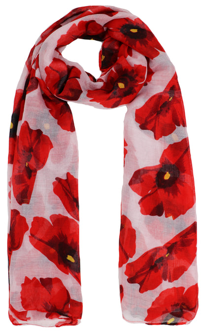 Lightweight Large Poppy Scarf