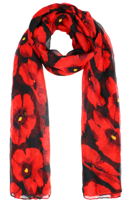 Lightweight Large Poppy Scarf