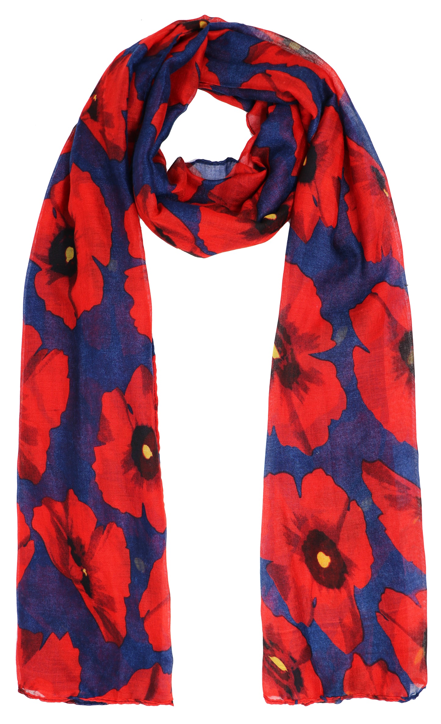 Lightweight Large Poppy Scarf