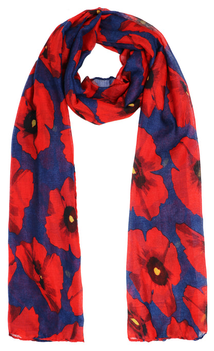 Lightweight Large Poppy Scarf